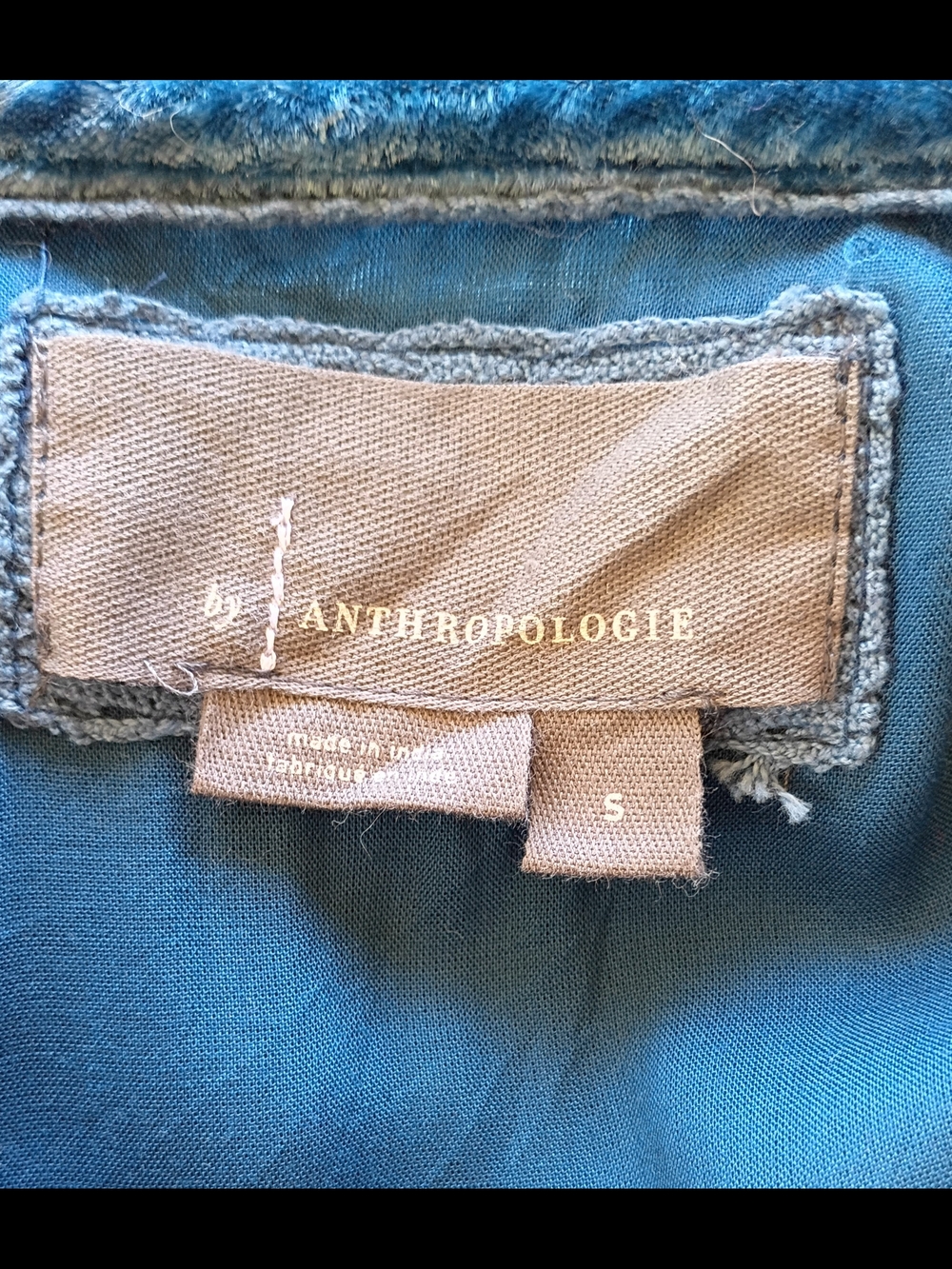 Anthropologie Somerset Mini Dress Tiered Blue Velvet V-Neck Fairy Grunge Small - Picture 5 of 15